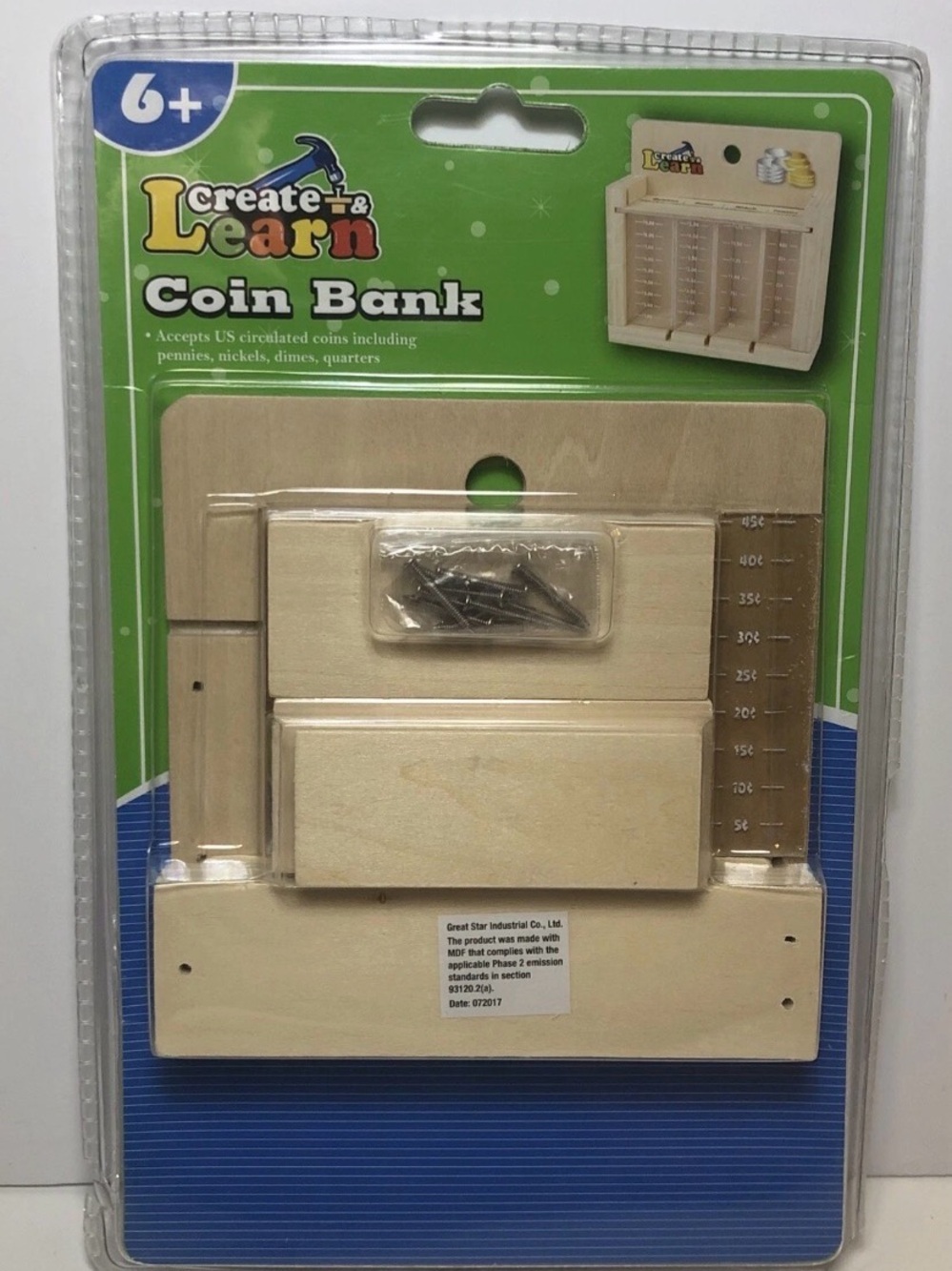 Learn & Create Coin Bank Assembly Required NIB